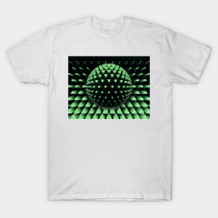 bright green pattern and geometric 3D exploding design T-Shirt